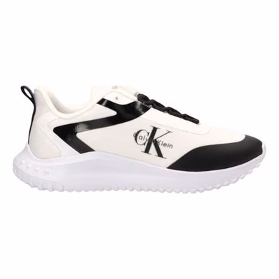 Black And White Recycled Polyester Athletic Sneakers