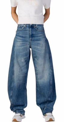 Blue Recycled Cotton Flared Jeans