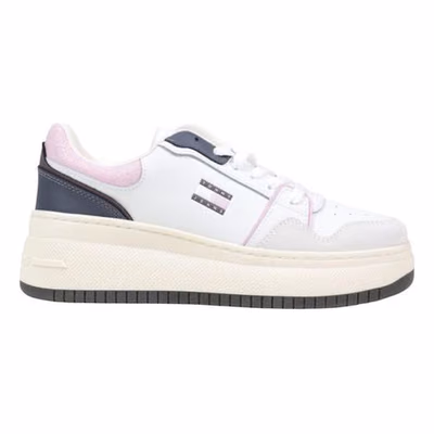 White Suede Leather Platform Sneakers