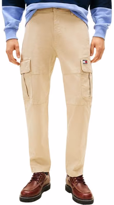 Beige Recycled Cotton Cargo Pants