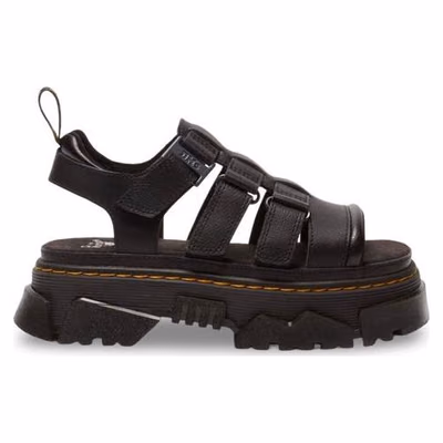 Black Leather Platform Sandals