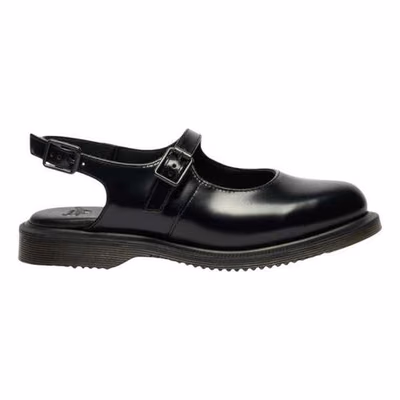 Black Leather Flat Sandals