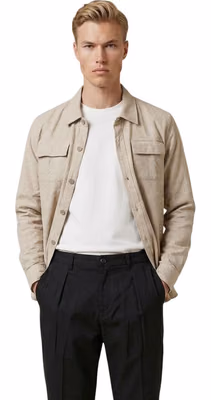 Beige Viscose Pattern Shirt