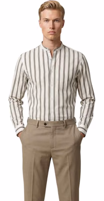 White Cotton Pattern Shirt