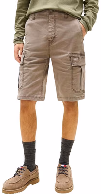 Beige Recycled Cotton Cargo Shorts