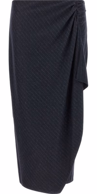 Blue Polyester Mini Skirt