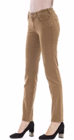 Beige Cotton Women Jeans 5