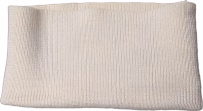 Men White Polyester Knitted Neck Warmer Scarf
