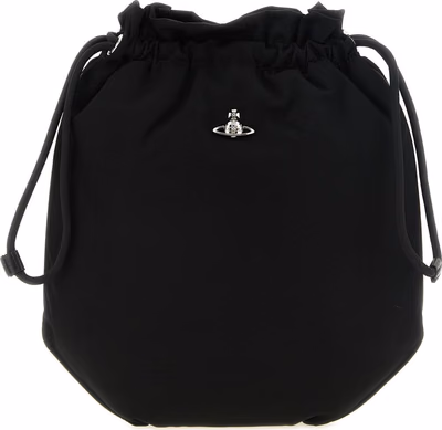Black Polyester Clutch Bag