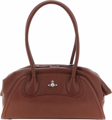 Brown Calfskin Shoulder Bag