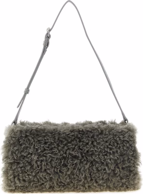 Gray Polyester Clutch Bag