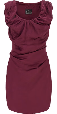Bordeaux Viscose Short Dress