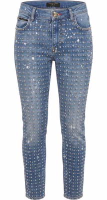 Blue Cotton Women Jeans
