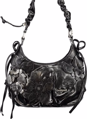 Nero Polyurethane Women's Bag with Adjustable Strap