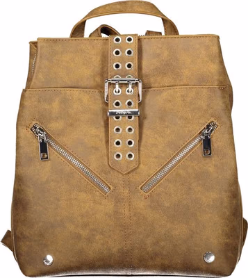 Brown Polyurethane Women's Backpack for Trendy Adventures
