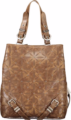 Brown Polyurethane Women's Backpack