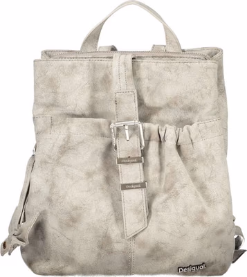 Gray Polyurethane Women's Backpack