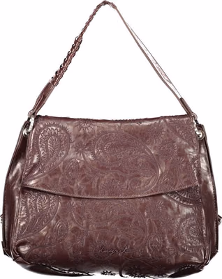 Brown Polyurethane Women Bag