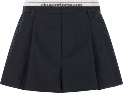 Black Cotton Bermuda Shorts