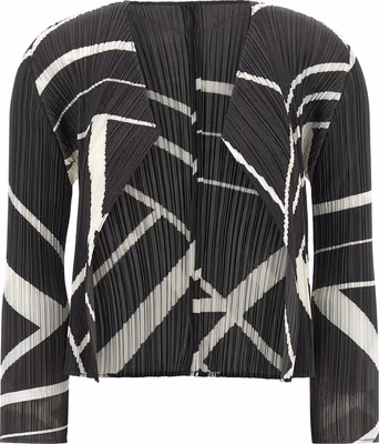 Bicolor Polyester Cardigan