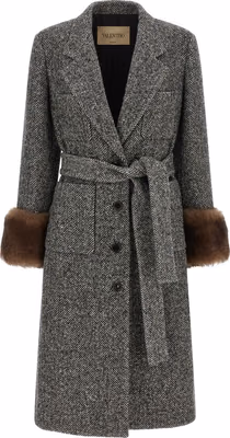Bicolor Virgin Wool Coat