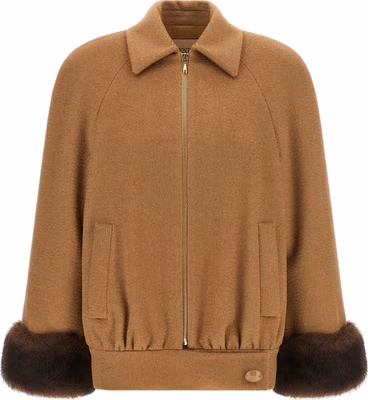 Brown Lamb Fur Bomber