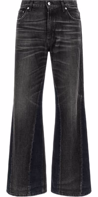 Gray Cotton Flared Jeans