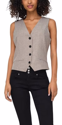 Beige Polyester Waistcoat