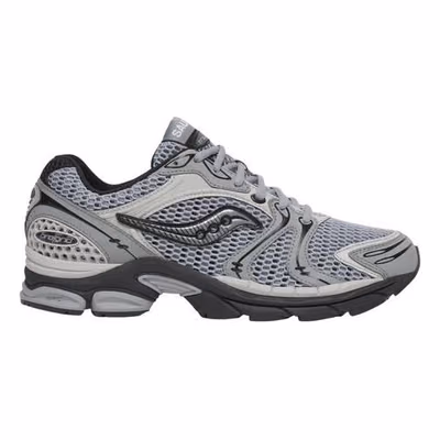 Gray Synthetic Athletic Sneakers