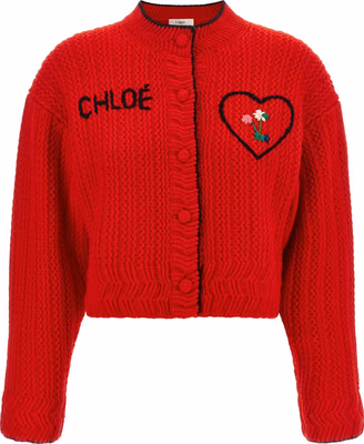 Red Wool Cardigan