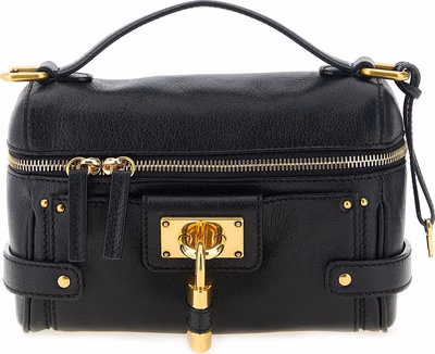 Black Buffalo Leather Shoulder Bag