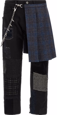 Black Cotton Straight-Leg Jeans