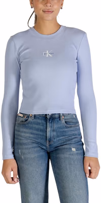 Blue Cotton Long Sleeve T-Shirt