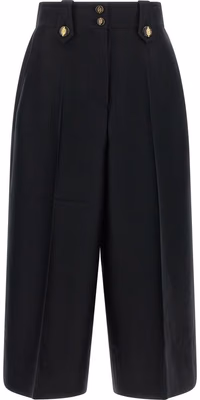 Black Wool Cropped Pants