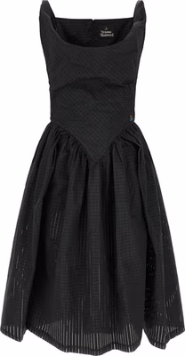 Black Polyester Midi Dress