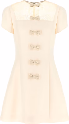 White Virgin Wool Short Dress