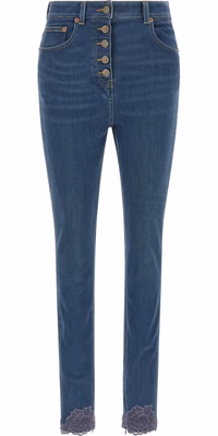 Blue Lamb Fur High-Waisted Jean