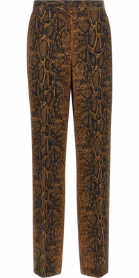 Brown Viscose Casual Pants