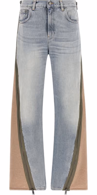 Multicolor Cotton Straight-Leg Jeans