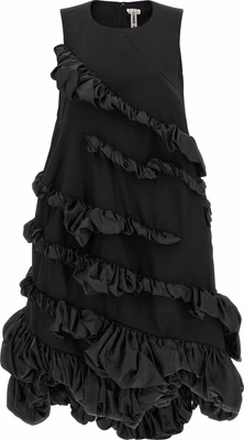 Black Polyester Short Dress
