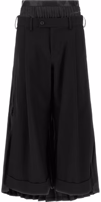 Black Wool Casual Pants
