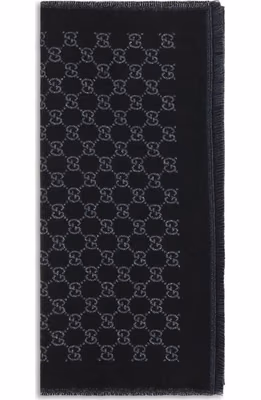 Black Wool Oves Aries Foulard