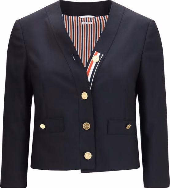 Blue Wool Oves Aries Biker Jacket