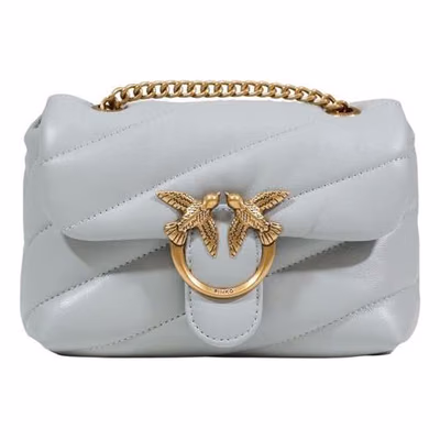 Gray Leather Handbag