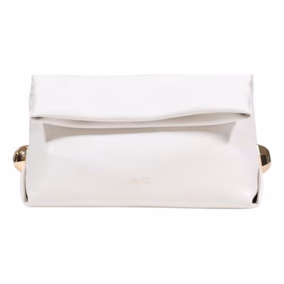 Cream Polyethylene Clutch Bag