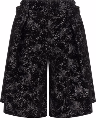 Black Polyester Bermuda Shorts