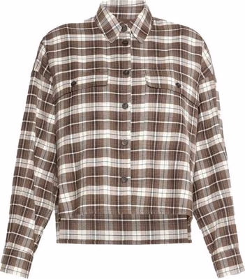 Brown Cotton Pattern Shirt