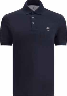 Blue Cotton Polo Shirt