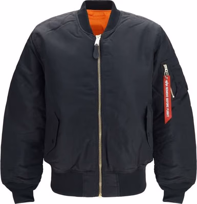 Black Nylon Bomber