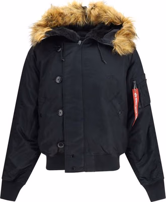 Black Nylon Bomber